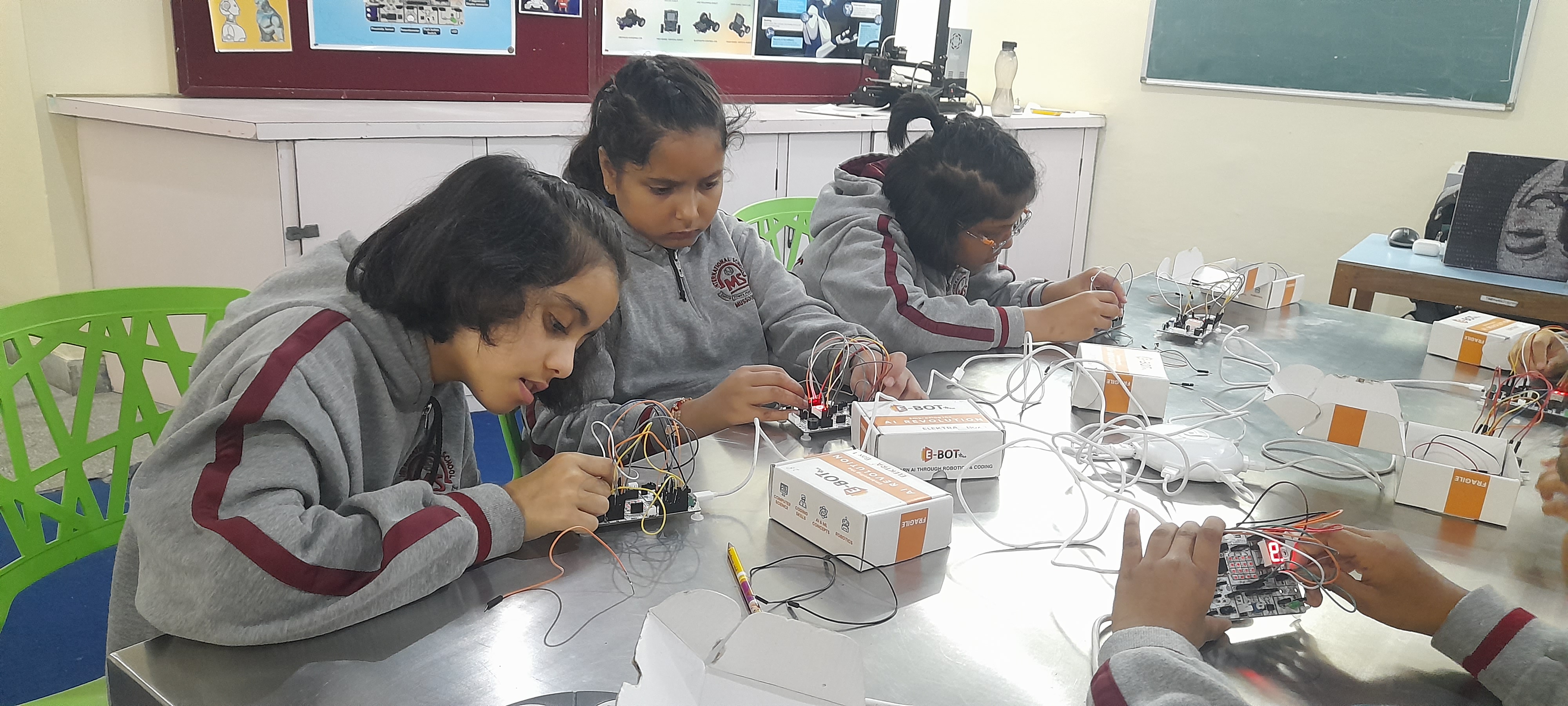 Students Learning Robotics